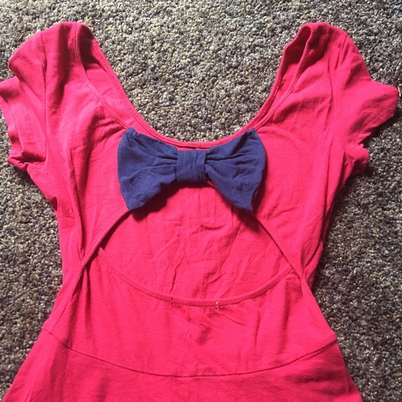 Pink Dress with Blue Bow - Picture 5 of 6